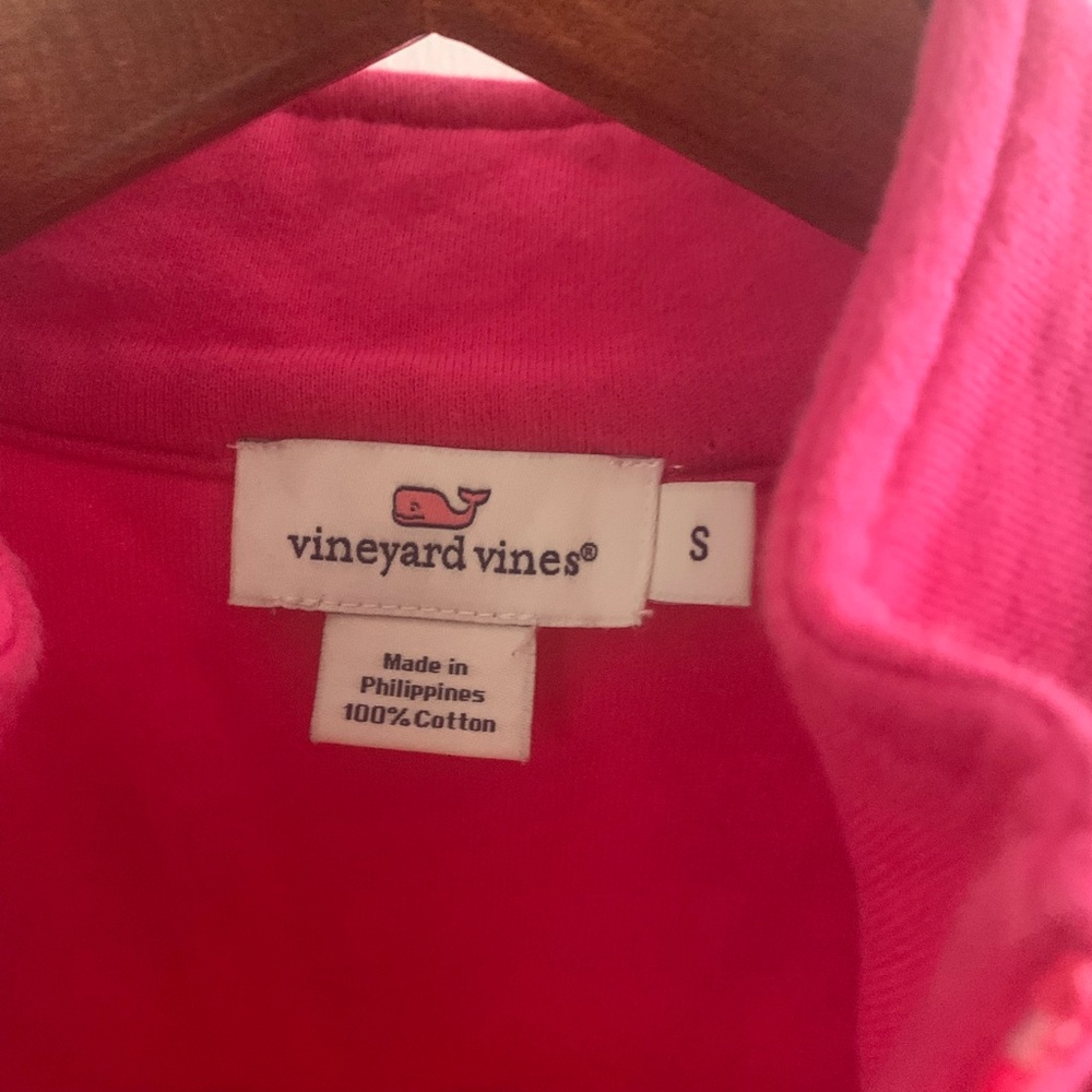 Vineyard Vines Women's Pink Quarter Zip 100% Cotton Pullover Size Small - Picture 6 of 10